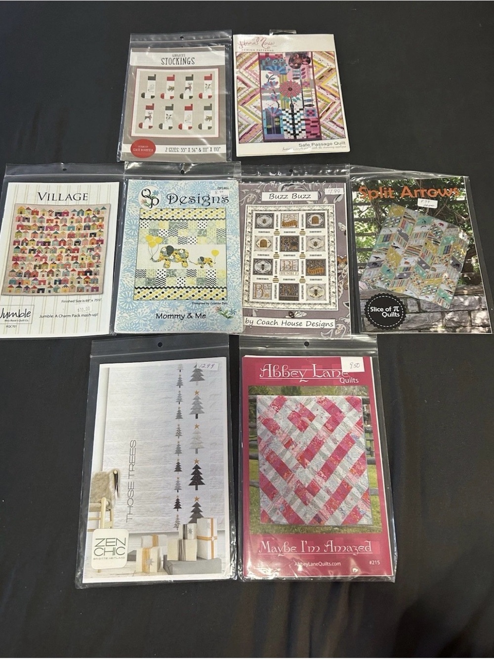Lot of 8 Quilt Patterns Mixed Designers Village Zen Chic Anna Maria Stockings⁠